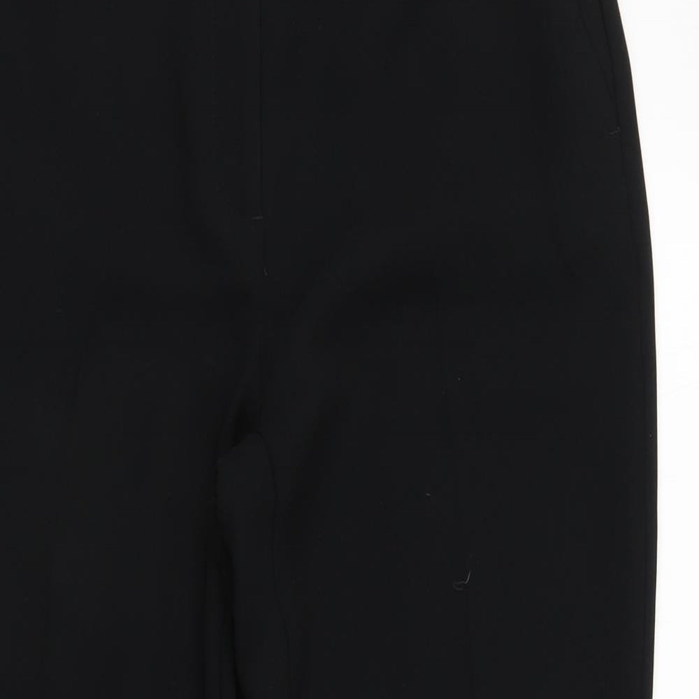 Marks and Spencer Womens Black  Polyester Trousers  Size 10 L25 in Regular Zip