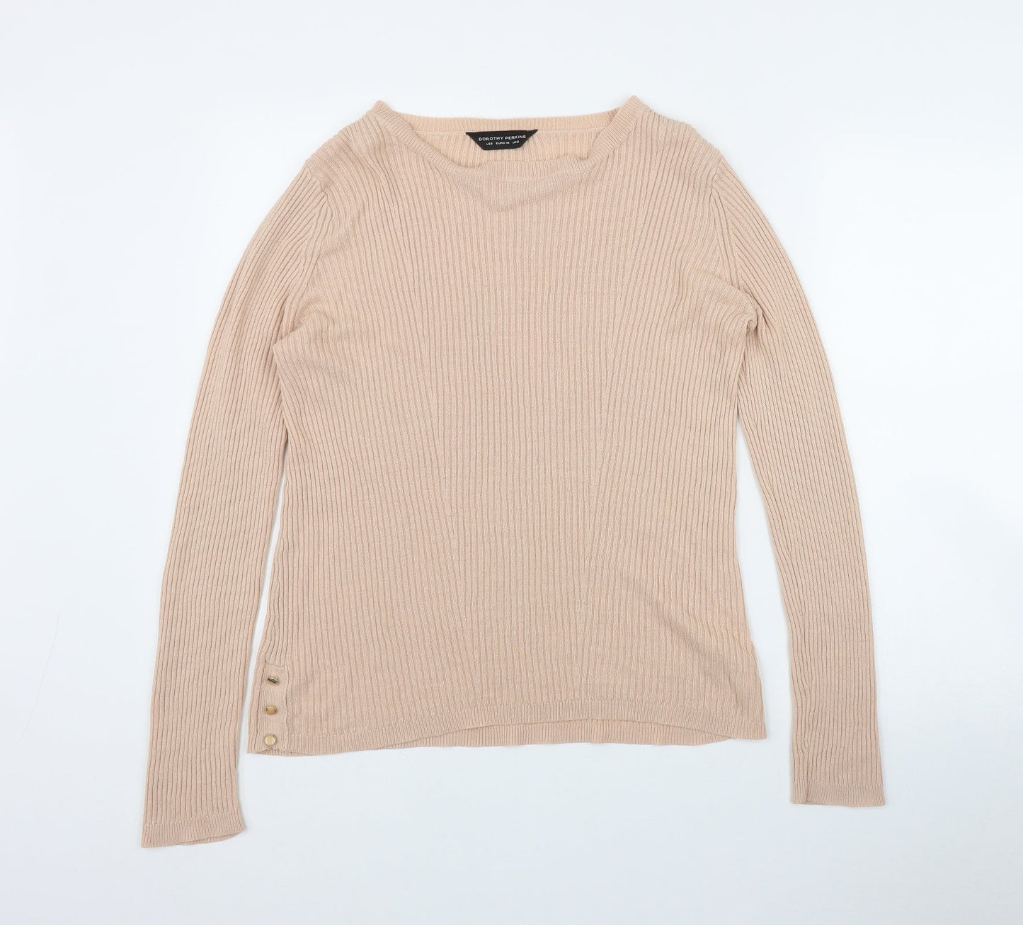 Dorothy Perkins Womens Pink Round Neck  Acrylic Pullover Jumper Size 12