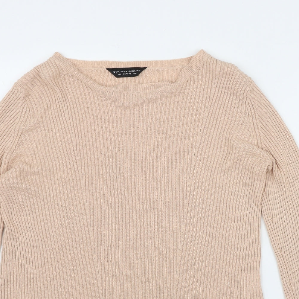 Dorothy Perkins Womens Pink Round Neck  Acrylic Pullover Jumper Size 12