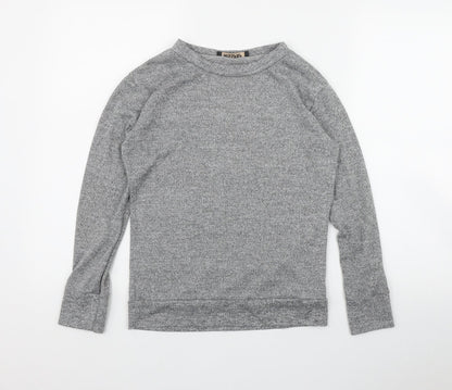 Misspap Womens Grey Round Neck  Polyester Pullover Jumper Size 6