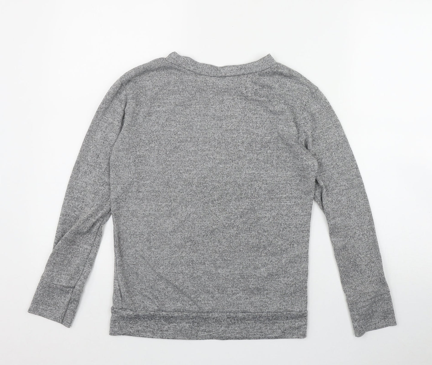 Misspap Womens Grey Round Neck  Polyester Pullover Jumper Size 6