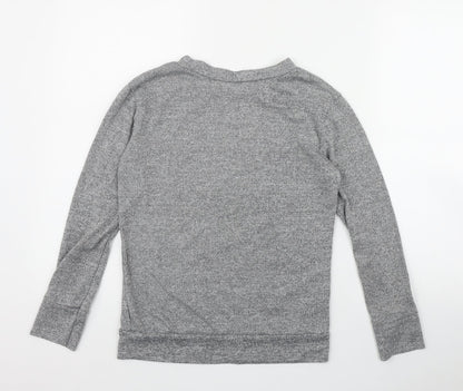 Misspap Womens Grey Round Neck  Polyester Pullover Jumper Size 6