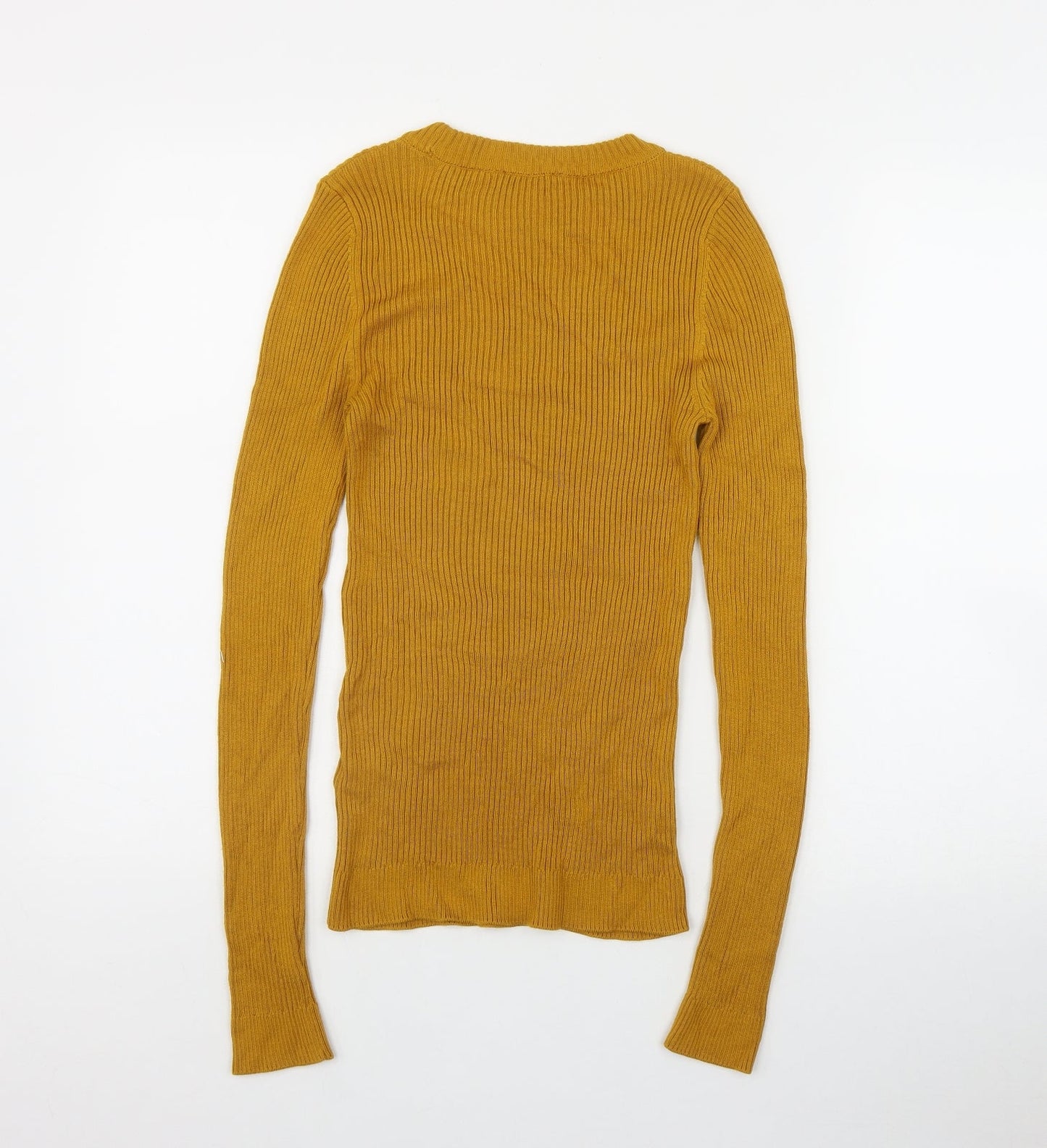 Topshop Womens Yellow Round Neck  Viscose Pullover Jumper Size S
