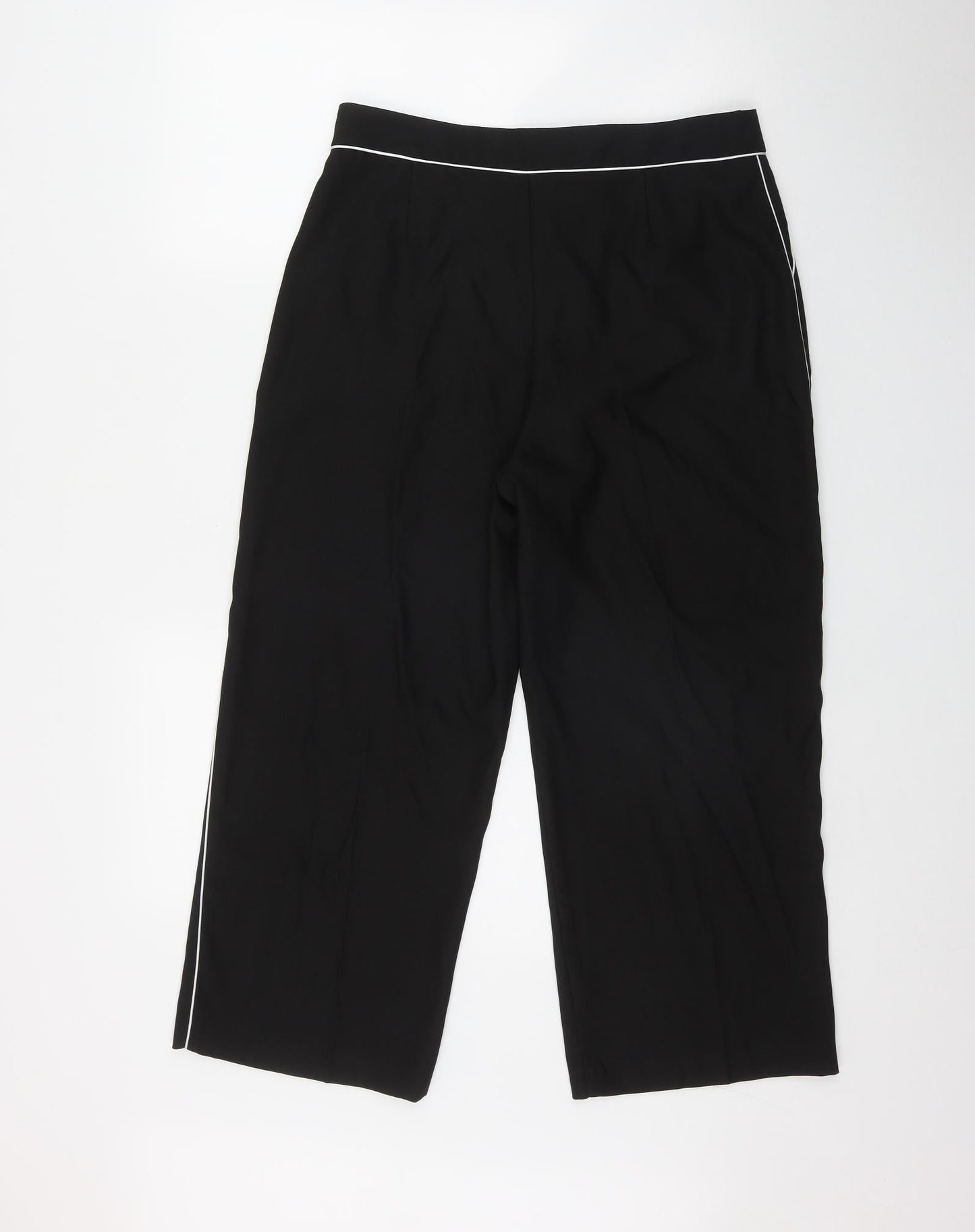 F&F Womens Black  Polyester Trousers  Size 12 L22 in Regular Zip