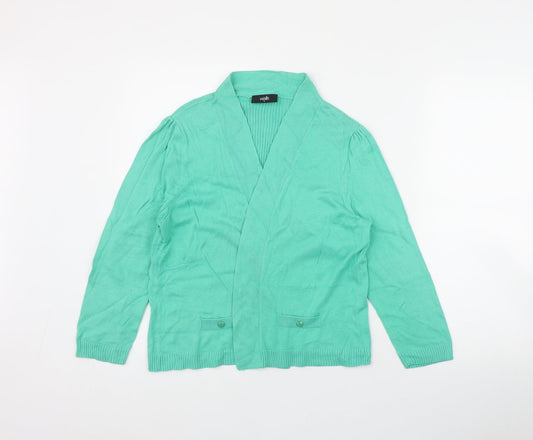 Wallis Womens Green V-Neck  Polyester Cardigan Jumper Size M