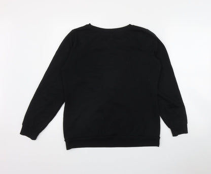 F&F Womens Black  Polyester Pullover Sweatshirt Size 12  Pullover