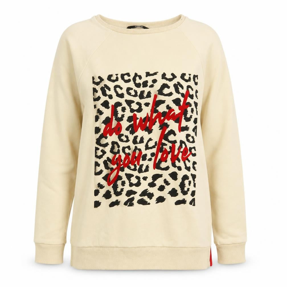 George Girls Ivory Animal Print Cotton Pullover Sweatshirt Size 10-11 Years  Pullover