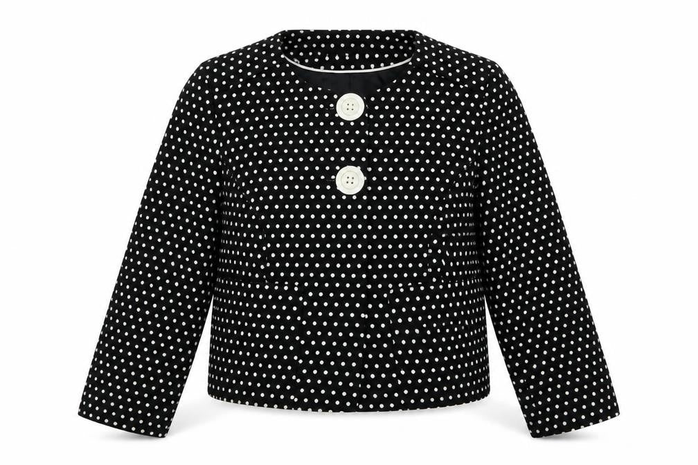 Marks & Spencer Womens Black Polka Dot  Jacket Blazer Size 10  Button