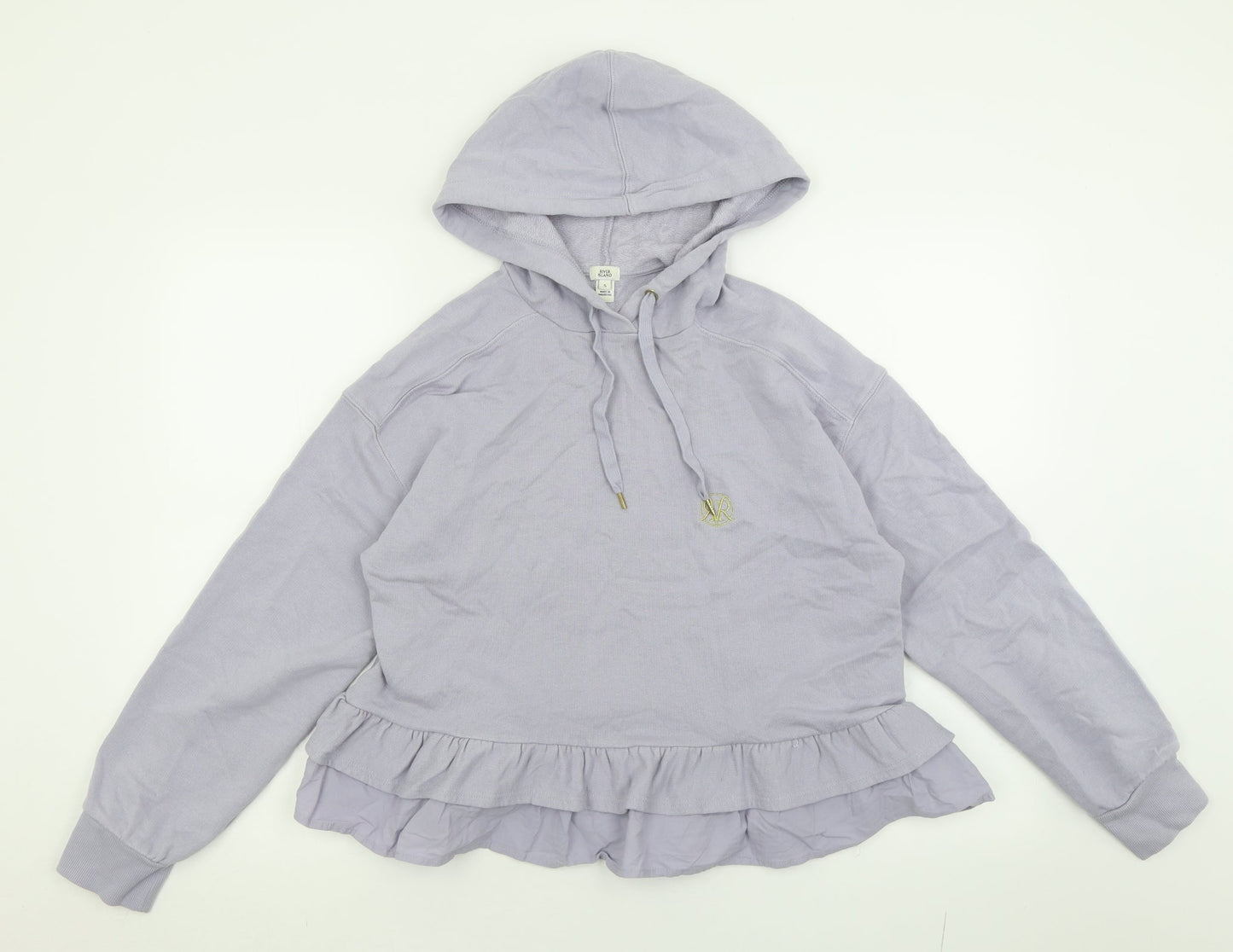 River Island Womens Purple  Cotton Pullover Hoodie Size S  Pullover