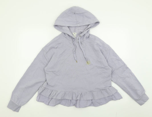 River Island Womens Purple  Cotton Pullover Hoodie Size S  Pullover
