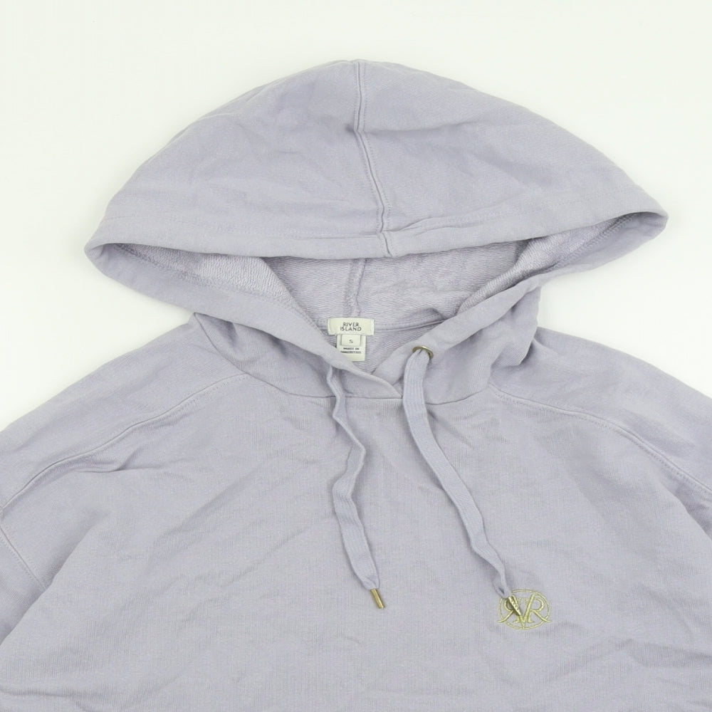 River Island Womens Purple  Cotton Pullover Hoodie Size S  Pullover