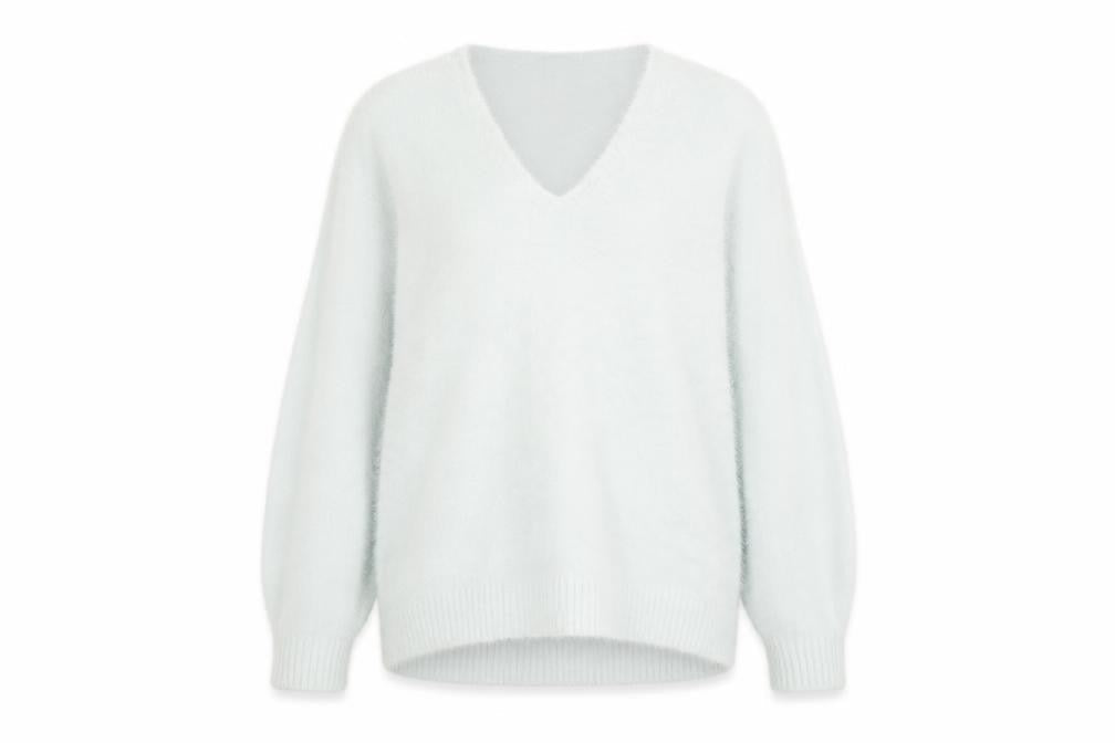H&M Womens Blue V-Neck  Acrylic Pullover Jumper Size M