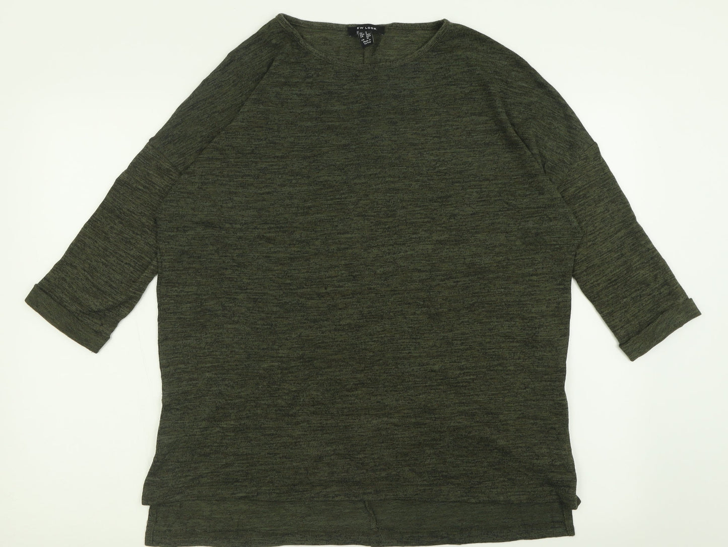 New Look Womens Green Crew Neck  Polyester Pullover Jumper Size S