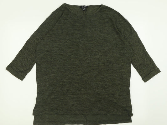 New Look Womens Green Crew Neck  Polyester Pullover Jumper Size S