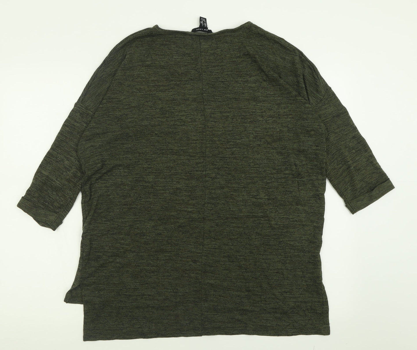 New Look Womens Green Crew Neck  Polyester Pullover Jumper Size S