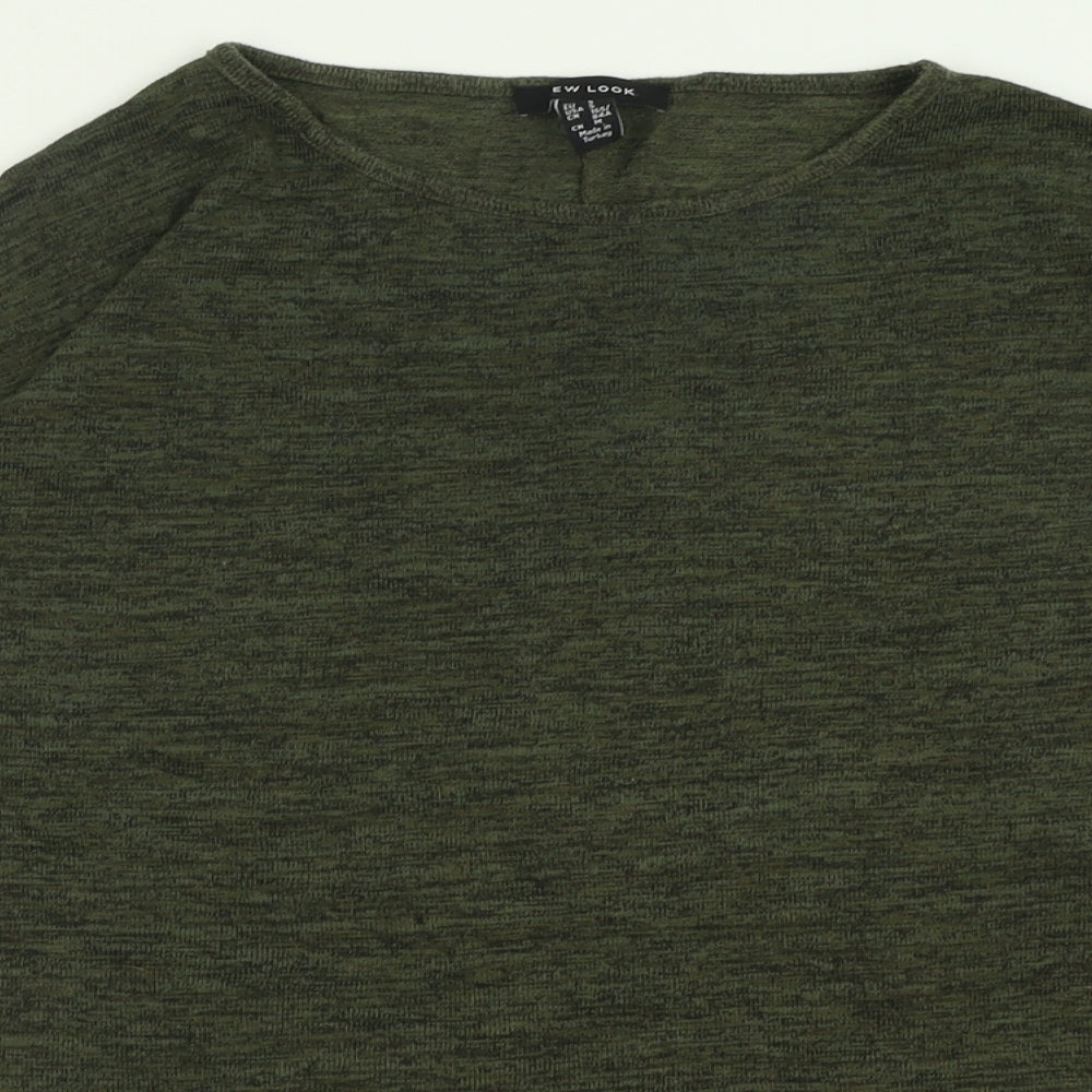 New Look Womens Green Crew Neck  Polyester Pullover Jumper Size S