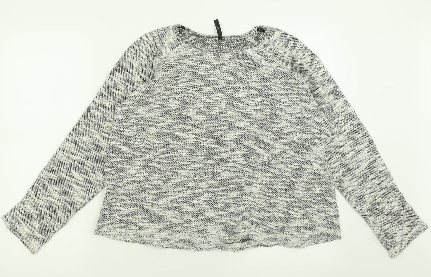 Woolworths Womens Grey Crew Neck  Cotton Pullover Jumper Size M