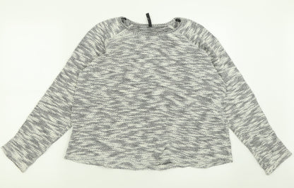 Woolworths Womens Grey Crew Neck  Cotton Pullover Jumper Size M