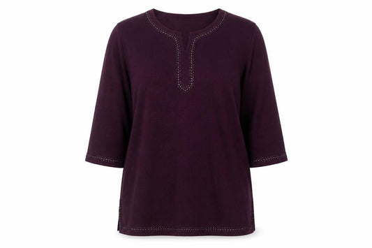 2-craze Womens Purple  Polyester Basic T-Shirt Size XL V-Neck