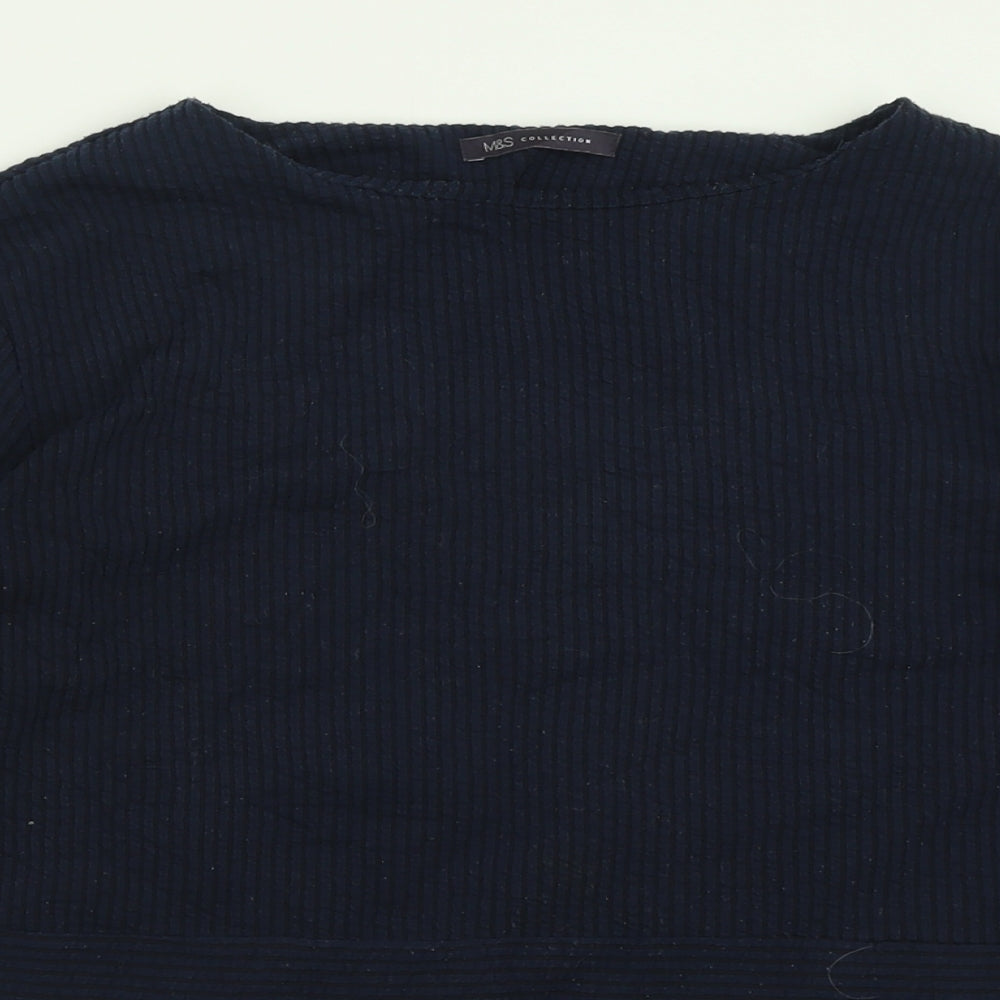 Marks and Spencer Womens Blue Crew Neck  Polyester Pullover Jumper Size 12
