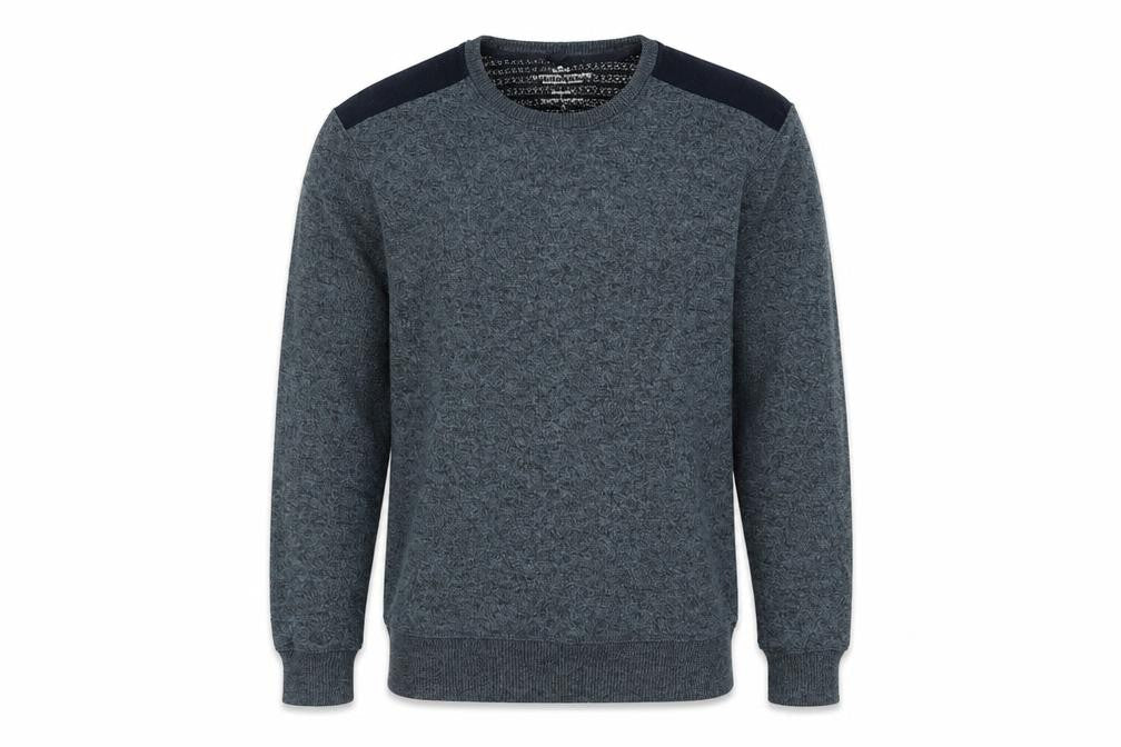 Easy Mens Blue Crew Neck  Polyester Pullover Jumper Size S