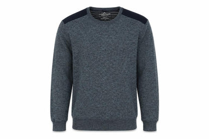 Easy Mens Blue Crew Neck  Polyester Pullover Jumper Size S