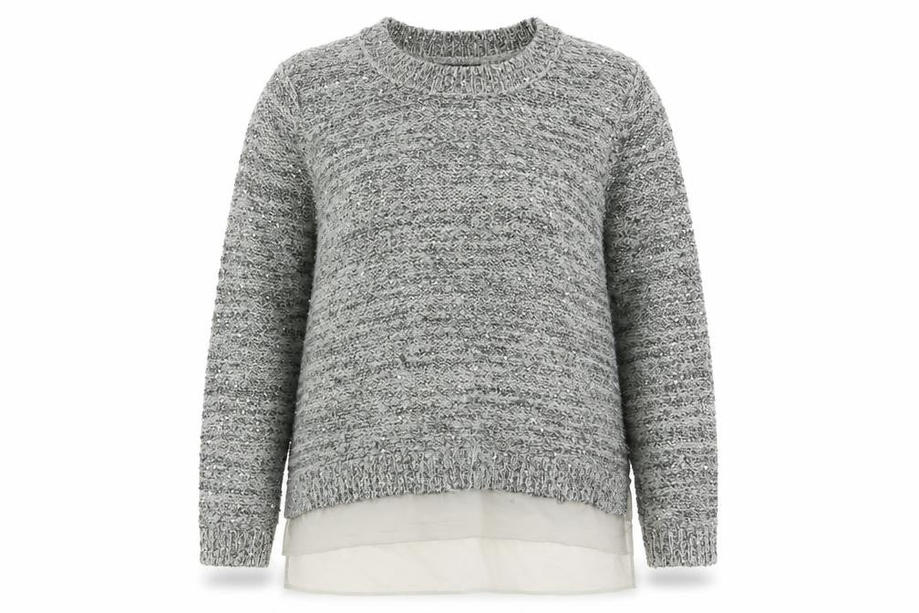 Marks & Spencer Womens Grey Crew Neck  Polyester Pullover Jumper Size 14