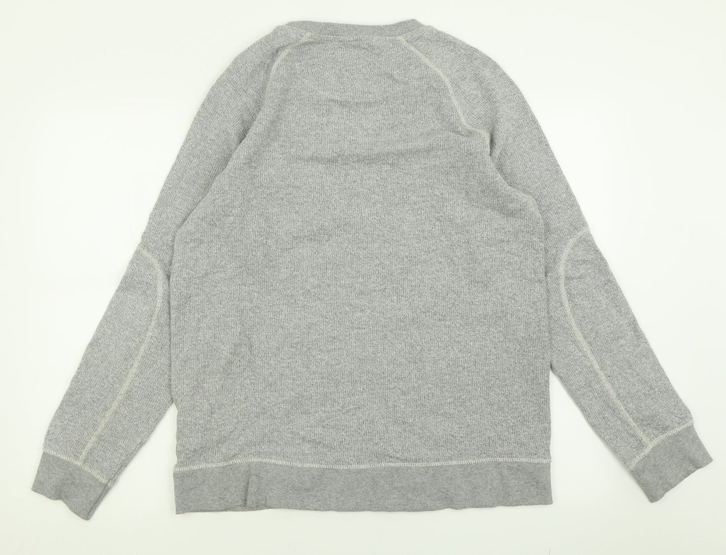 Selected Mens Grey Crew Neck  Cotton Pullover Jumper Size XL