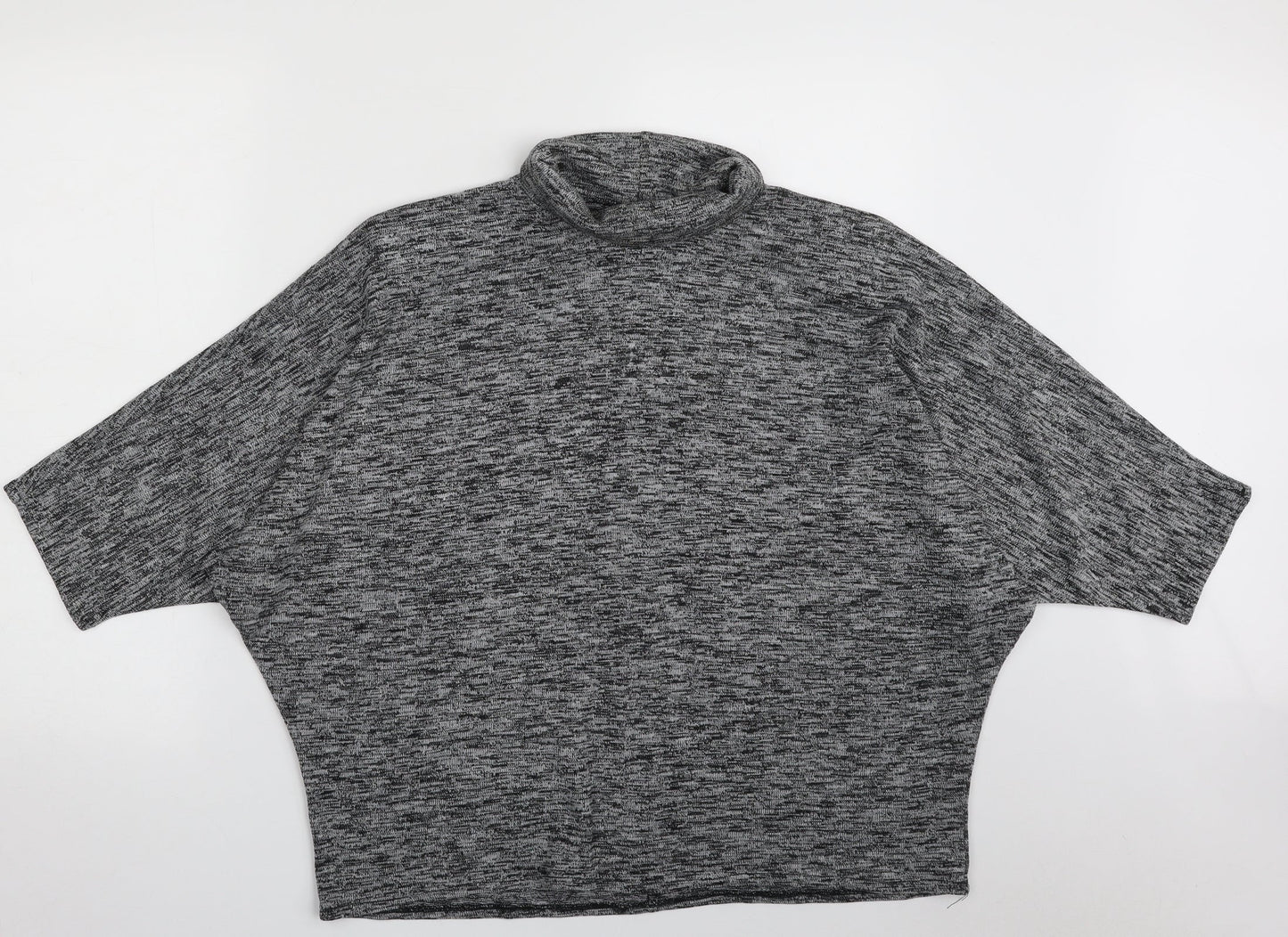 Etam Womens Grey Roll Neck  Acrylic Pullover Jumper Size 14