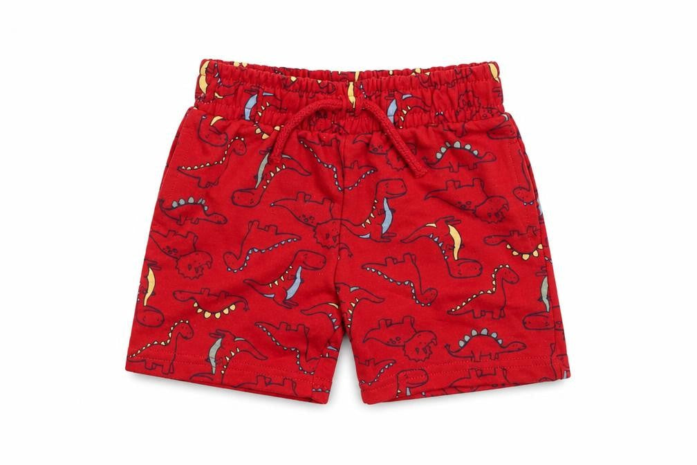 Dunnes Boys Red  Cotton Cropped Leggings Size 12-18 Months  Drawstring - Dinosaur