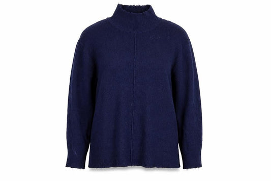 M&Co Womens Blue High Neck  Acrylic Pullover Jumper Size 12