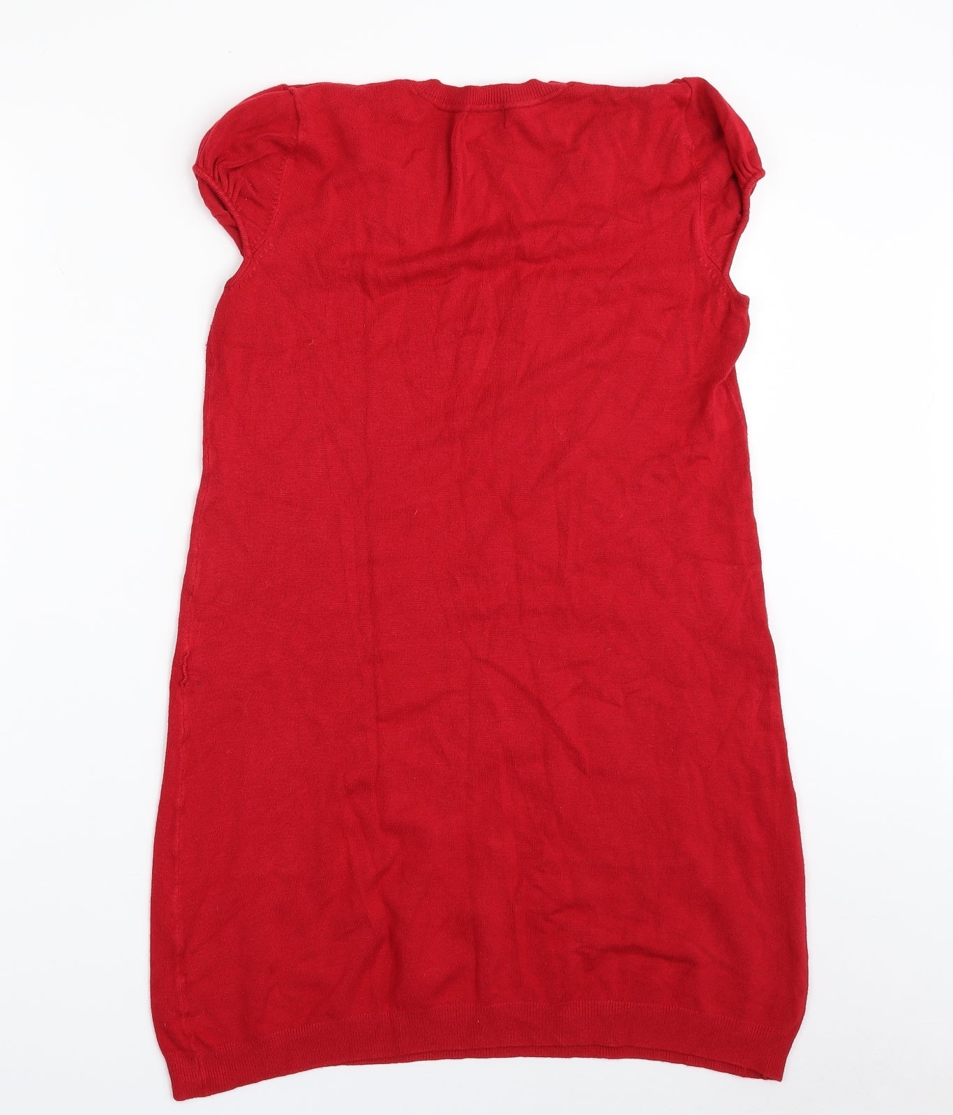 F&F Womens Red V-Neck  Viscose Pullover Jumper Size 14