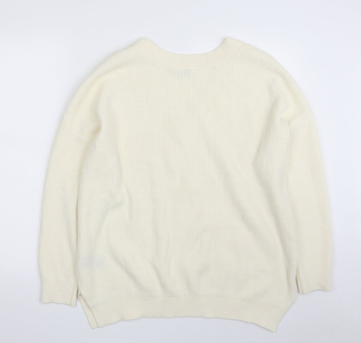Very Womens Ivory V-Neck  Viscose Pullover Jumper Size 14