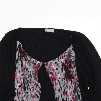 Per Una Womens Black Boat Neck Animal Print Viscose Pullover Jumper Size 20
