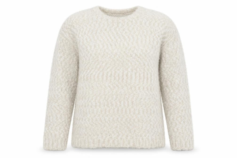 Amara Reya Womens Beige Scoop Neck  Polyester Pullover Jumper Size M