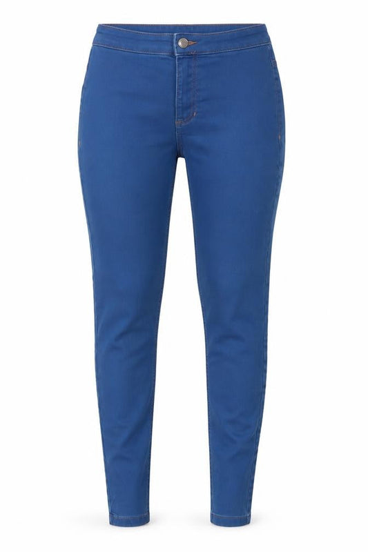 Marks & Spencer Womens Blue  Cotton Skinny Jeans Size 6 L26 in Slim Zip
