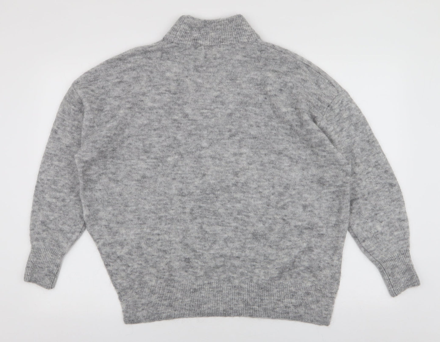 H&M Womens Grey High Neck  Polyamide Pullover Jumper Size S