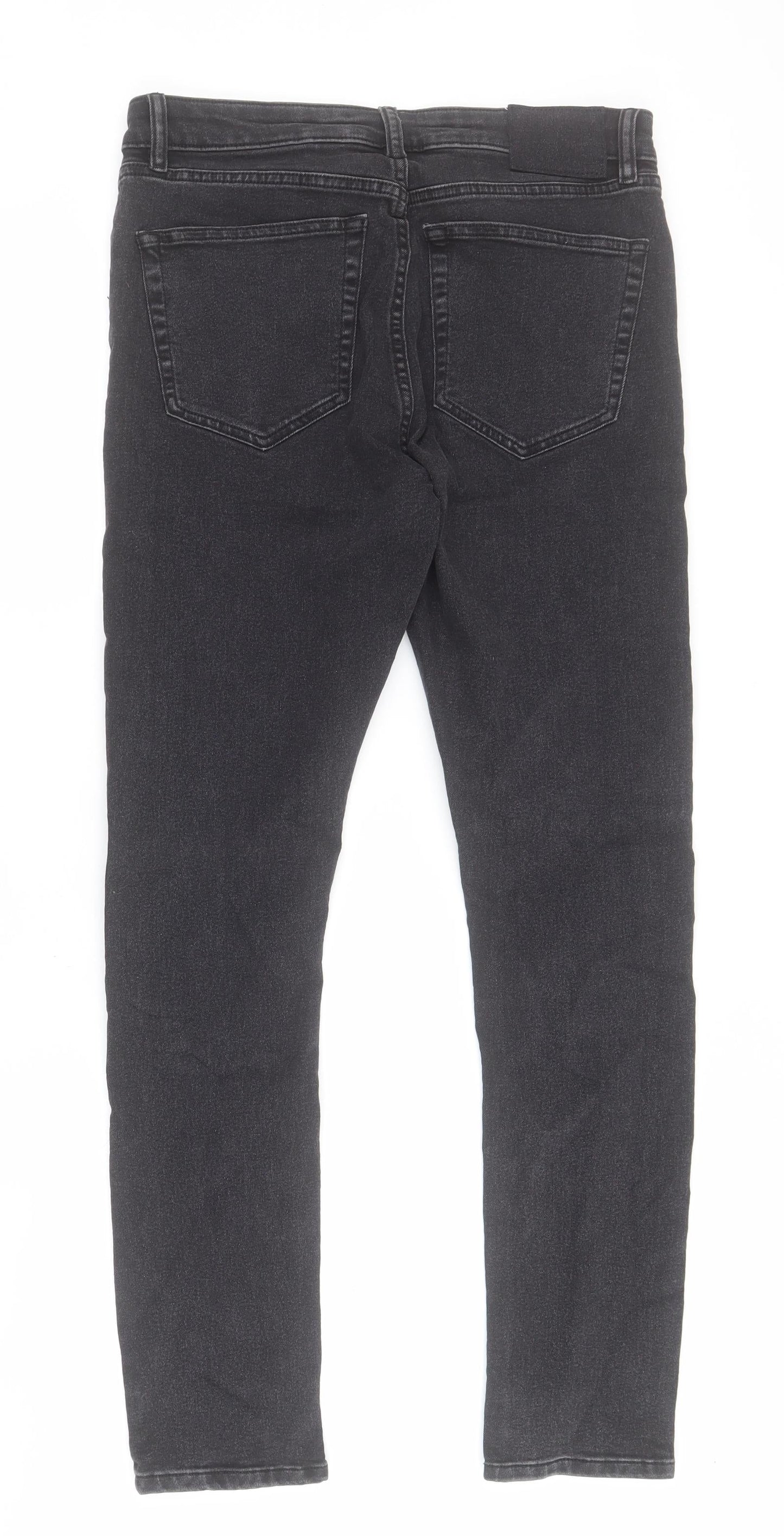 COLLUSION Womens Black  Cotton Skinny Jeans Size 34 L29 in Regular Zip