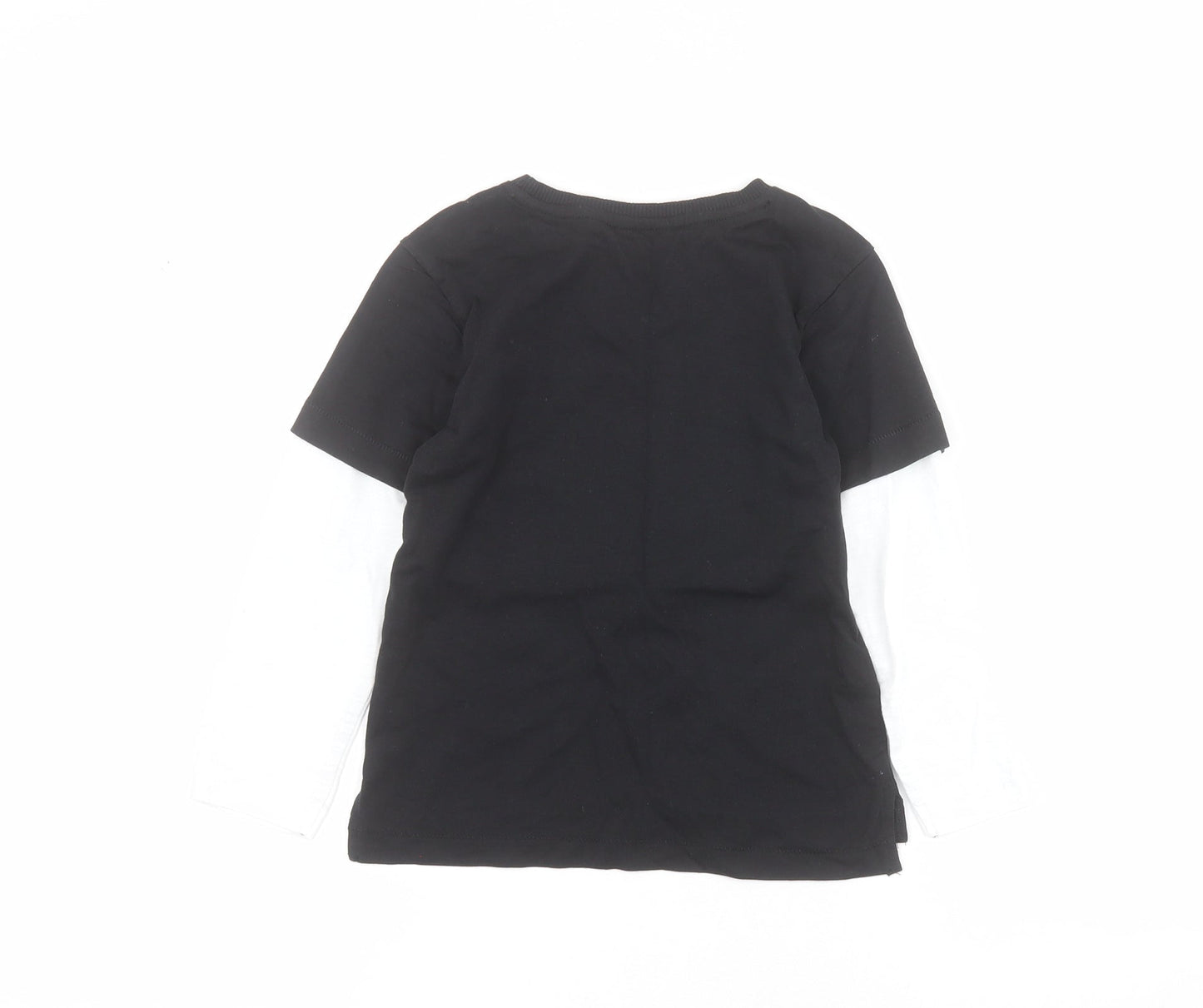 George Boys Black  100% Cotton Pullover Polo Size 2-3 Years Crew Neck Pullover