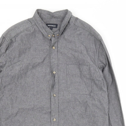 Industrialize Mens Grey  Cotton  Button-Up Size L Collared Button