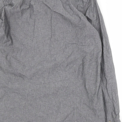 Industrialize Mens Grey  Cotton  Button-Up Size L Collared Button