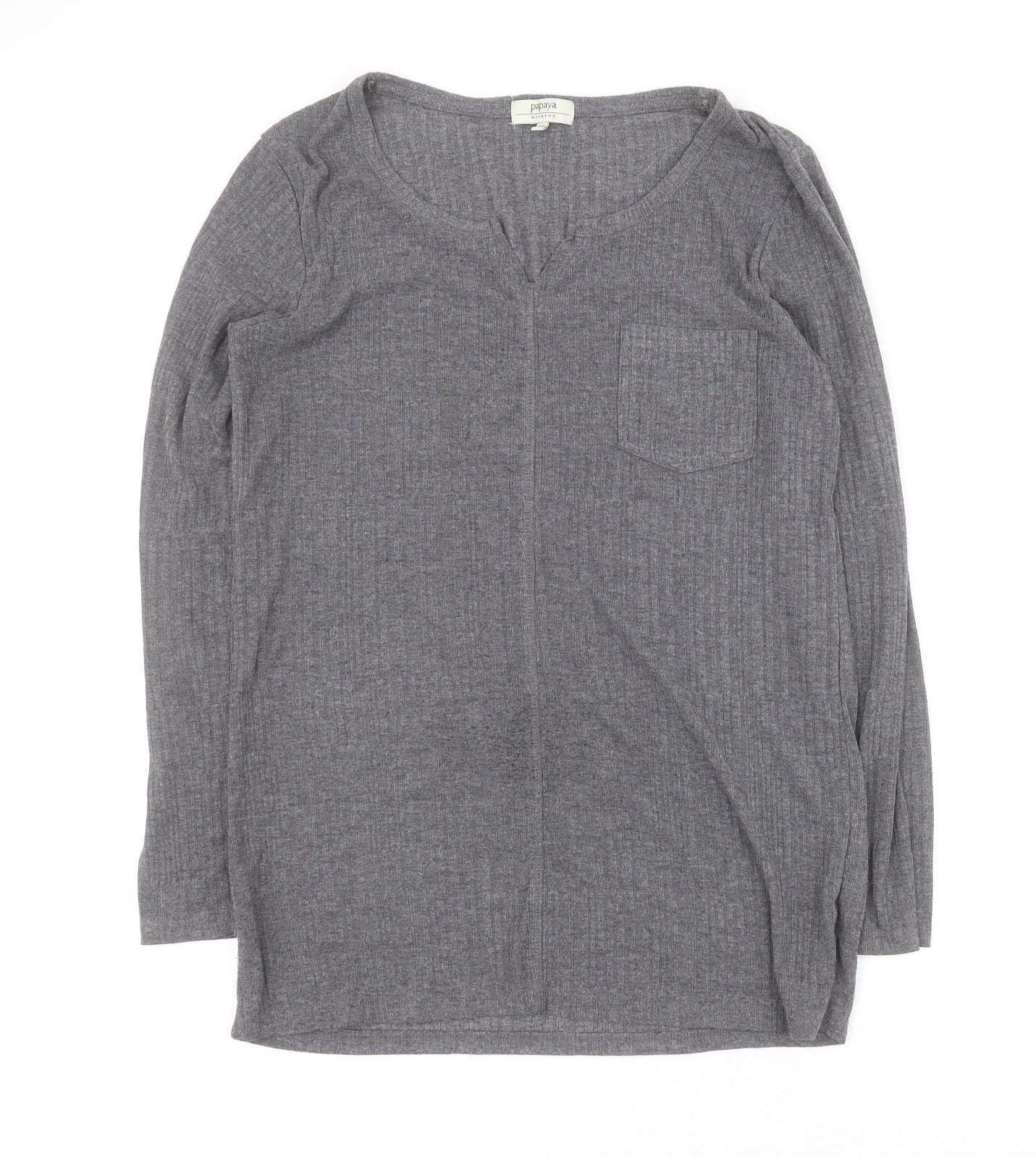 Matalan Womens Grey Round Neck  Polyester Pullover Jumper Size 10