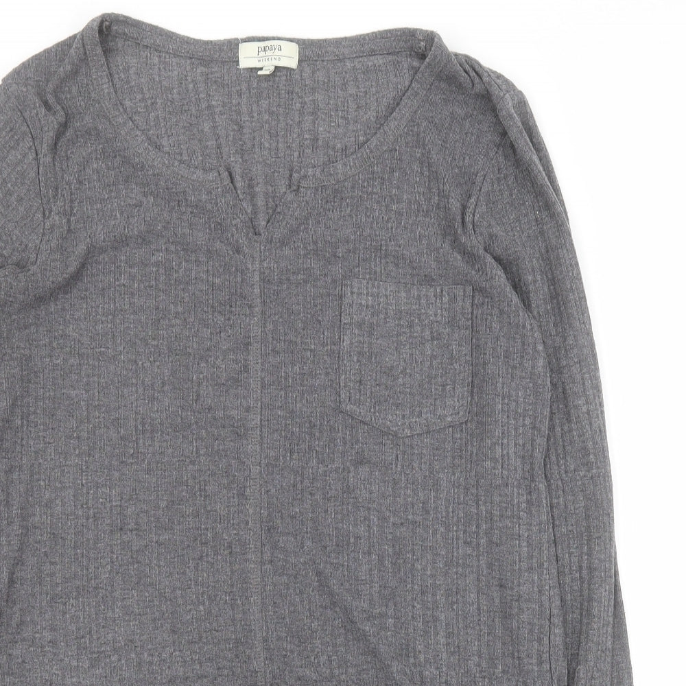 Matalan Womens Grey Round Neck  Polyester Pullover Jumper Size 10