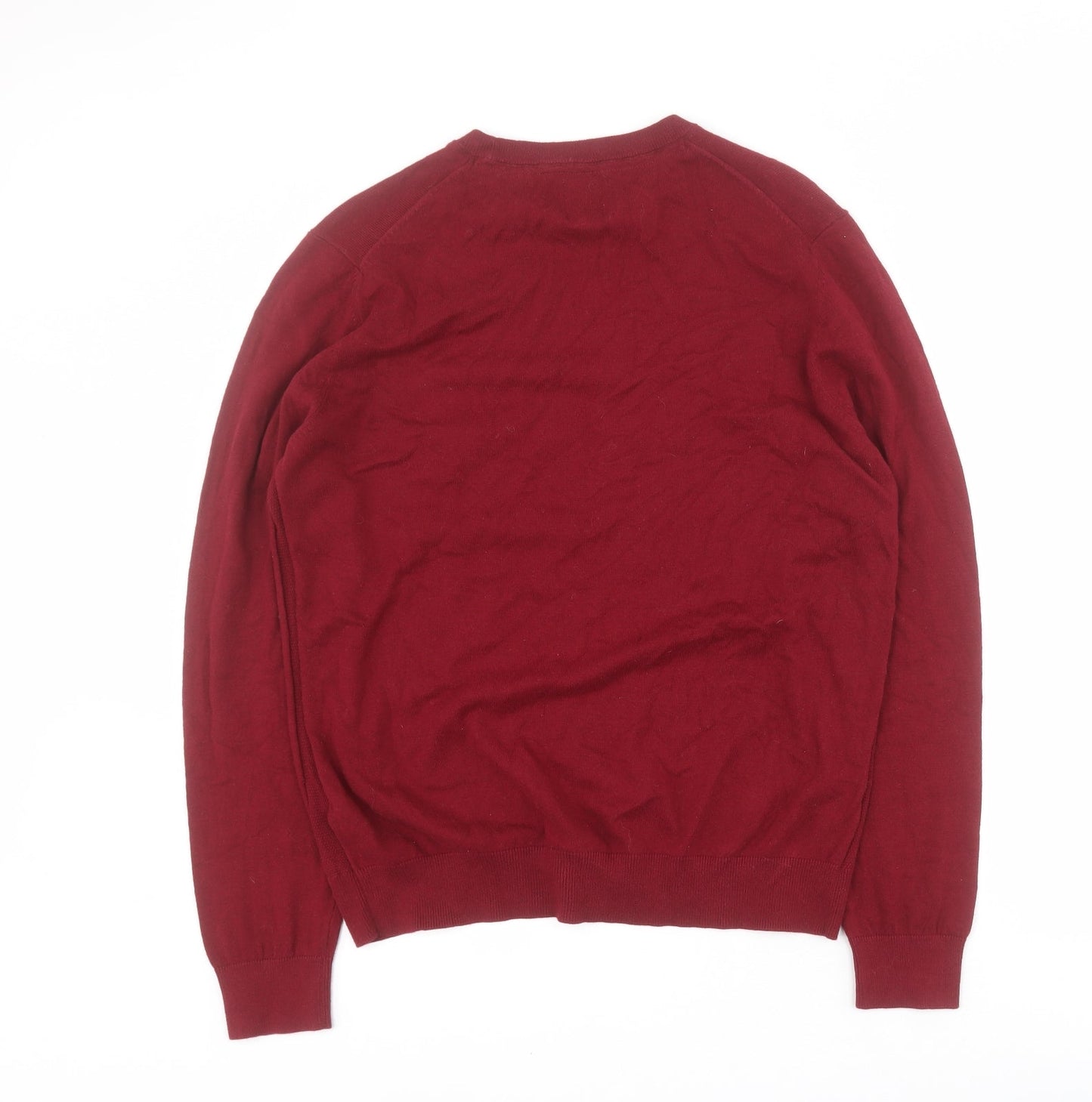 Burton Mens Red Round Neck  Cotton Pullover Jumper Size L