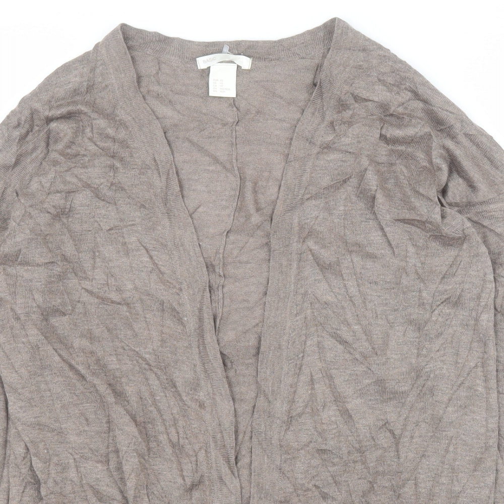 H&M Womens Brown V-Neck  Acrylic Cardigan Jumper Size XS