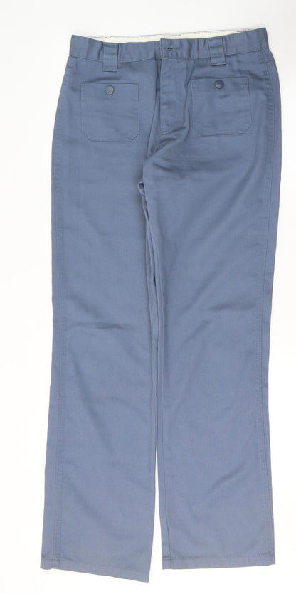 Preworn Womens Blue  Polyester Straight Jeans Size 16 L32 in Regular Button