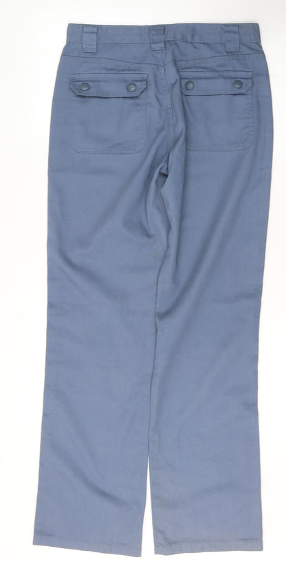 Preworn Womens Blue  Polyester Straight Jeans Size 16 L32 in Regular Button