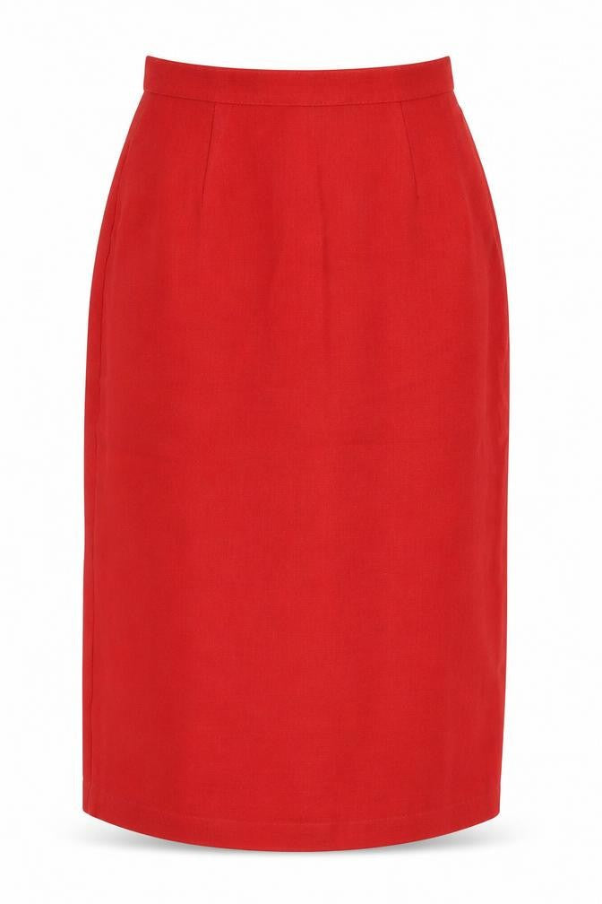C&A Womens Red  Polyester A-Line Skirt Size 12   Zip