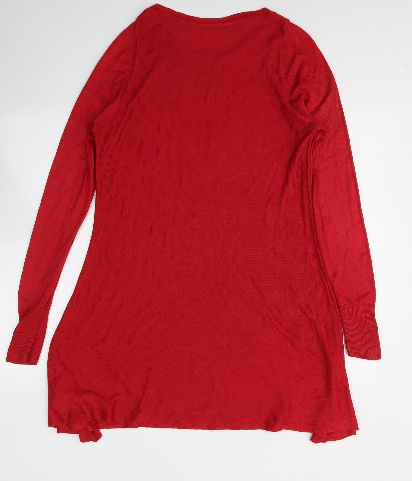Marks and Spencer Womens Red  Acrylic Fit & Flare  Size 12  Round Neck Pullover