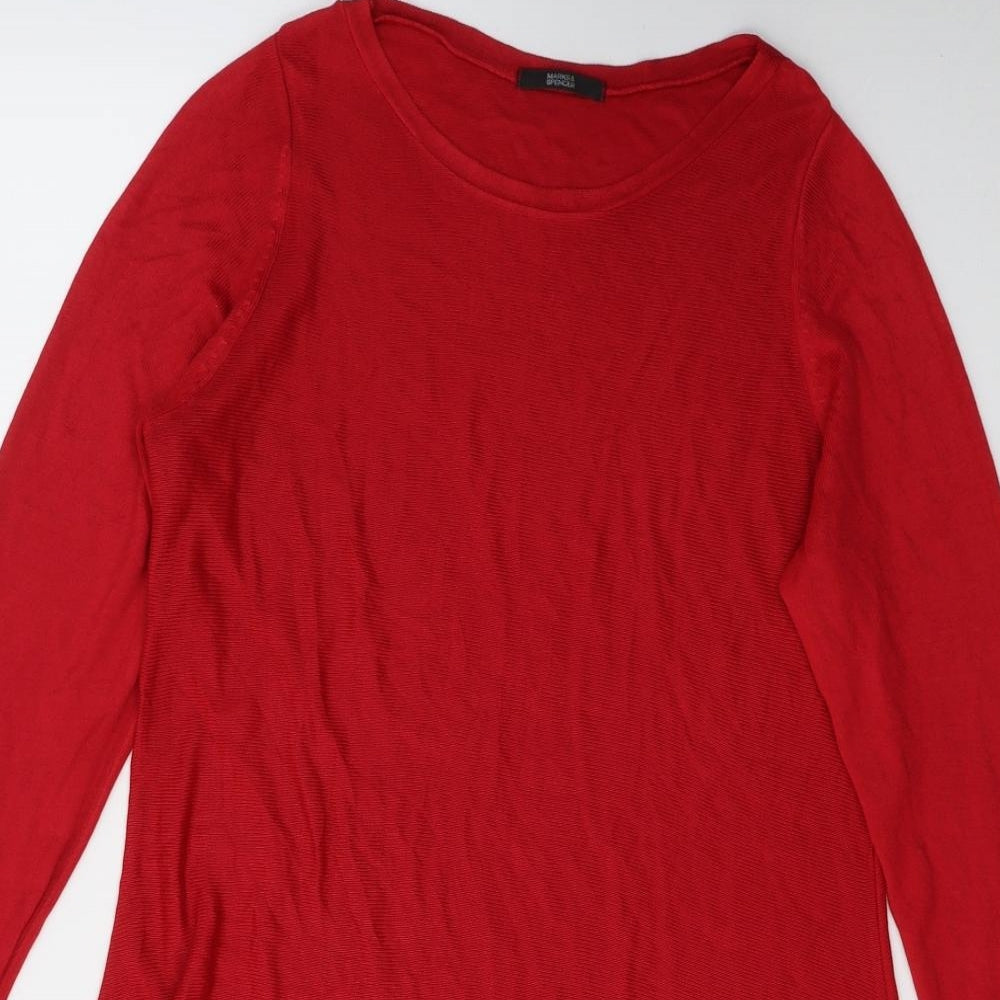 Marks and Spencer Womens Red  Acrylic Fit & Flare  Size 12  Round Neck Pullover